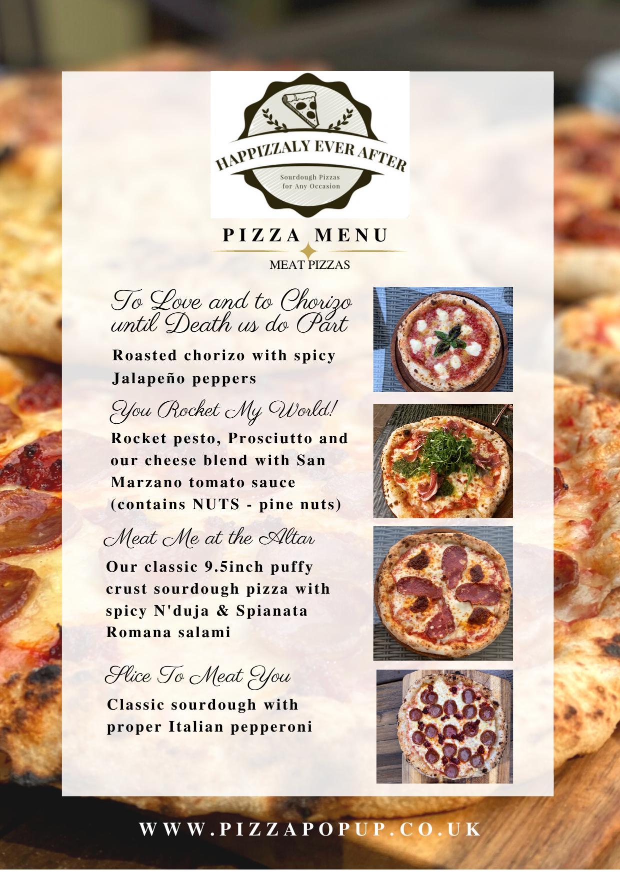 Happizzaly Ever After menu page 1
