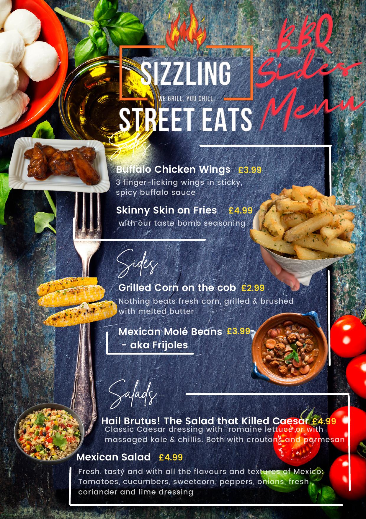 Sizzlin' Street Eats menu page 2
