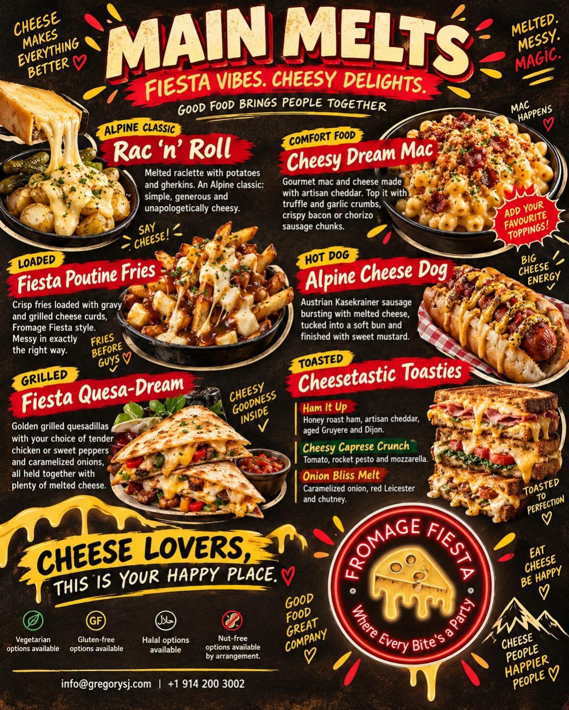 Fromage Fiesta menu page 1